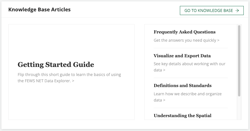 Direct links are provided to the Getting Started Guide, as well as resources such as Frequently Asked Questions and Definitions and Standards.