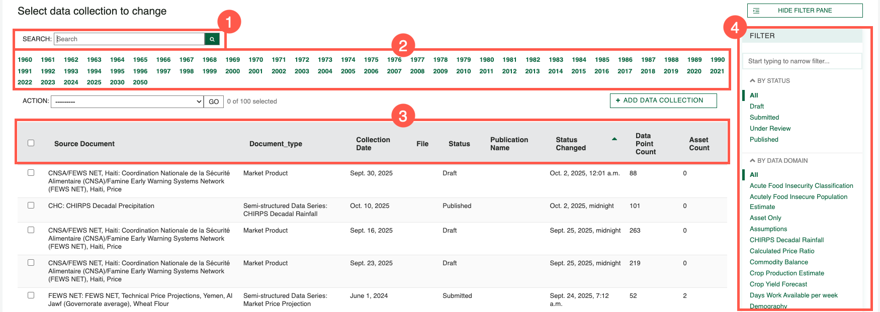 Search and filter options can be combined to refine your results.